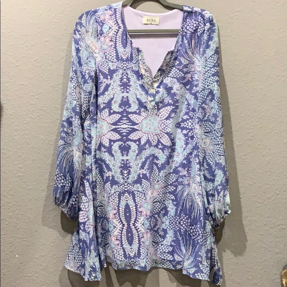 Go Out In Style Blue Multi Print Dress - Picture 2 of 2